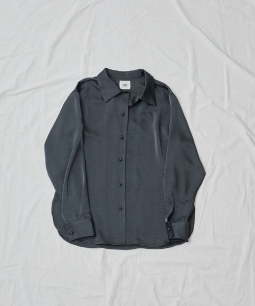 サテンオープンカラーシャツ/セットアップ（シャツ/ブラウス