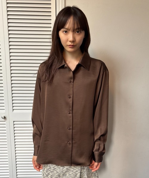 サテンオープンカラーシャツ/セットアップ（シャツ/ブラウス）｜FUULLY