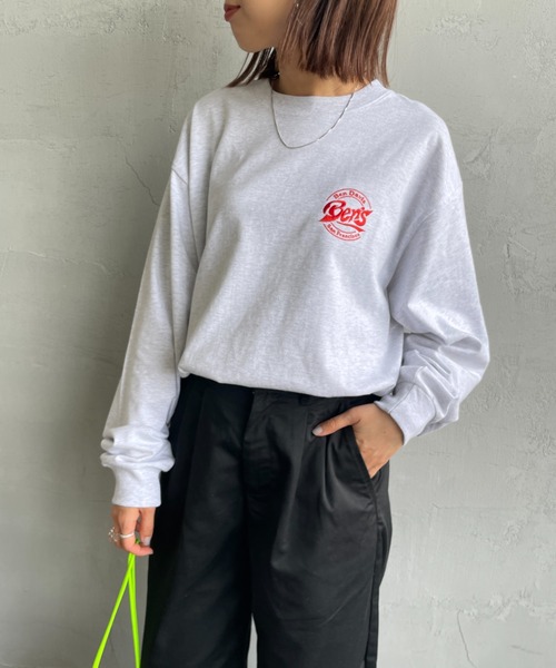 BEN DAVIS（ベンデイビス）の「【WEB限定】[BEN DAVIS/ベンデイビス] サークルロゴ バックプリント ロングスリーブTシャツ（Tシャツ/カットソー・レディース・ホワイト/ライトグレー/チャコールグレー・M/L/XL）」の6枚目の写真