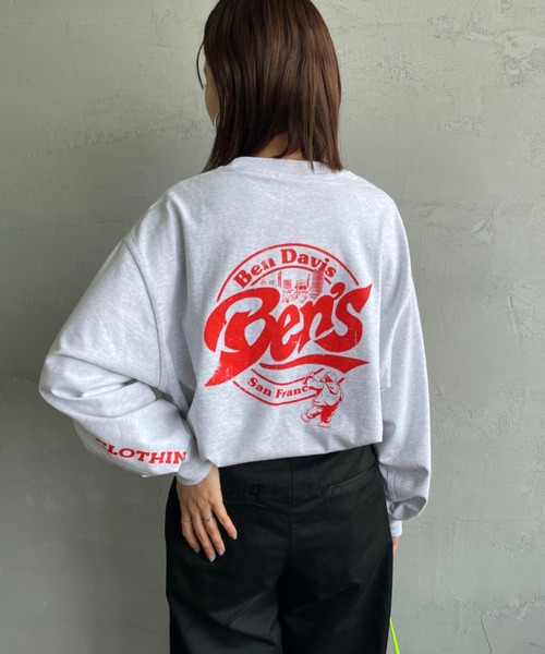 BEN DAVIS（ベンデイビス）の「【WEB限定】[BEN DAVIS/ベンデイビス] サークルロゴ バックプリント ロングスリーブTシャツ（Tシャツ/カットソー・レディース・ホワイト/ライトグレー/チャコールグレー・M/L/XL）」の7枚目の写真