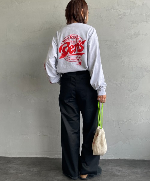 BEN DAVIS（ベンデイビス）の「【WEB限定】[BEN DAVIS/ベンデイビス] サークルロゴ バックプリント ロングスリーブTシャツ（Tシャツ/カットソー・レディース・ホワイト/ライトグレー/チャコールグレー・M/L/XL）」の9枚目の写真