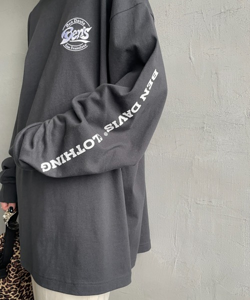 BEN DAVIS（ベンデイビス）の「【WEB限定】[BEN DAVIS/ベンデイビス] サークルロゴ バックプリント ロングスリーブTシャツ（Tシャツ/カットソー・レディース・ホワイト/ライトグレー/チャコールグレー・M/L/XL）」の5枚目の写真