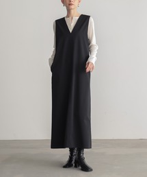 for/c（フォーシー）の「[低身長/高身長向けサイズ有]はっ水ストレッチチノジャンパースカート【サスティナブル】（ワンピース）」