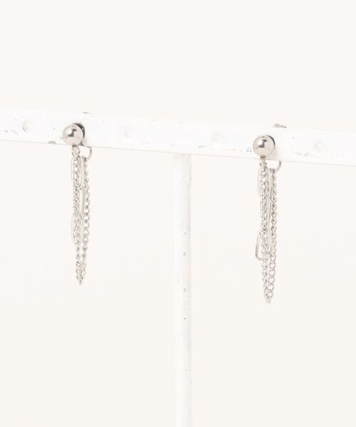 PARKS TOKYO SELECT（パークストウキョウセレクト）の「金属アレルギー対応 サージカルステンレス/316L 2連フープチェーンステンレスピアス（ピアス（両耳用）・レディース・シルバー/ゴールド・FREE）」の2枚目の写真