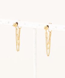 PARKS TOKYO SELECT | 金属アレルギー対応 サージカルステンレス/316L 2連フープチェーンステンレスピアス(ピアス（両耳用）)