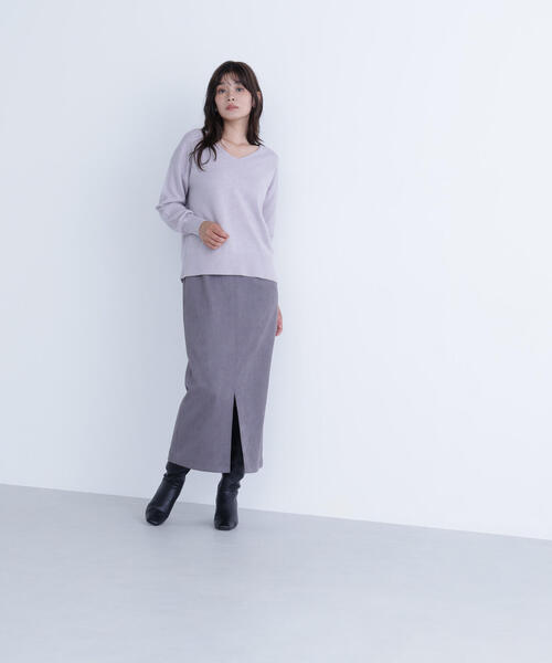 NATURAL BEAUTY BASIC（ナチュラルビューティーベーシック）の「◇フェイクスエードシリーズ スリットスカート（スカート・レディース・キャメル/ベージュ/チャコールグレー・SMALL/MEDIUM/P/S）」の12枚目の写真