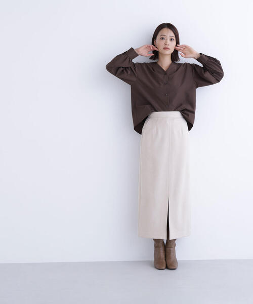 NATURAL BEAUTY BASIC（ナチュラルビューティーベーシック）の「◇フェイクスエードシリーズ スリットスカート（スカート・レディース・キャメル/ベージュ/チャコールグレー・SMALL/MEDIUM/P/S）」の16枚目の写真
