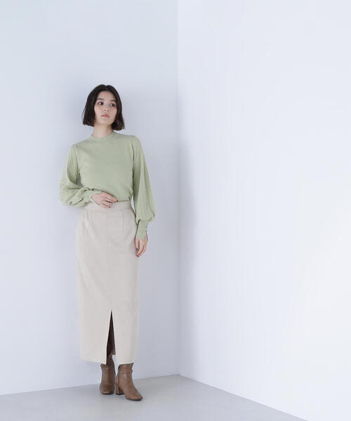 NATURAL BEAUTY BASIC（ナチュラルビューティーベーシック）の「◇フェイクスエードシリーズ スリットスカート（スカート・レディース・キャメル/ベージュ/チャコールグレー・SMALL/MEDIUM/P/S）」の20枚目の写真