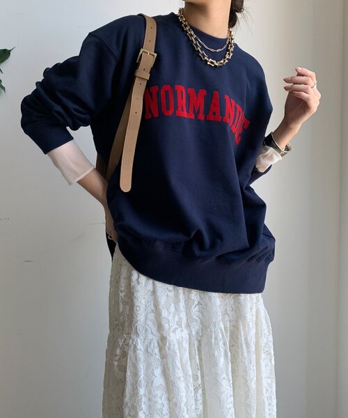 DouDou（ドゥドゥ）の「【WEB限定】NORMANDIE裏毛バックジッププルオーバー（Tシャツ/カットソー・レディース・グレー/ダークグレー/ネイビー・FREE）」の3枚目の写真
