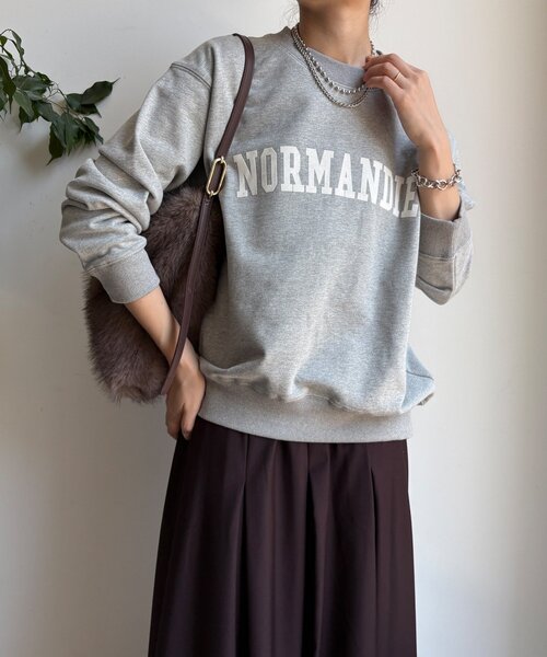 DouDou（ドゥドゥ）の「【WEB限定】NORMANDIE裏毛バックジッププルオーバー（Tシャツ/カットソー・レディース・グレー/ダークグレー/ネイビー・FREE）」の6枚目の写真
