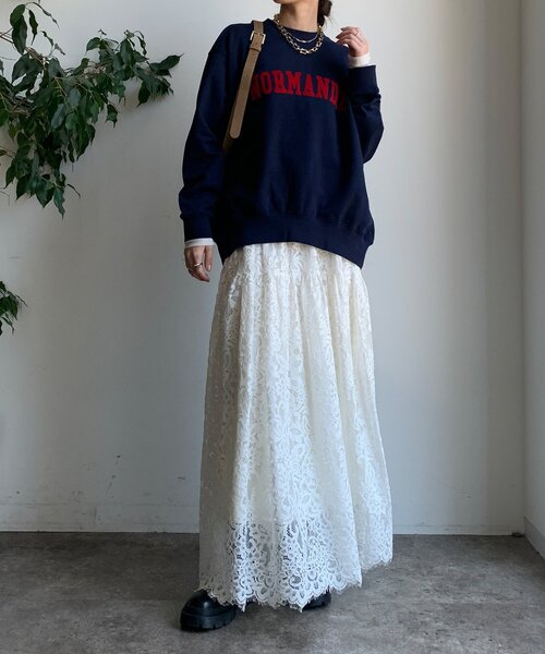 DouDou（ドゥドゥ）の「【WEB限定】NORMANDIE裏毛バックジッププルオーバー（Tシャツ/カットソー・レディース・グレー/ダークグレー/ネイビー・FREE）」の19枚目の写真
