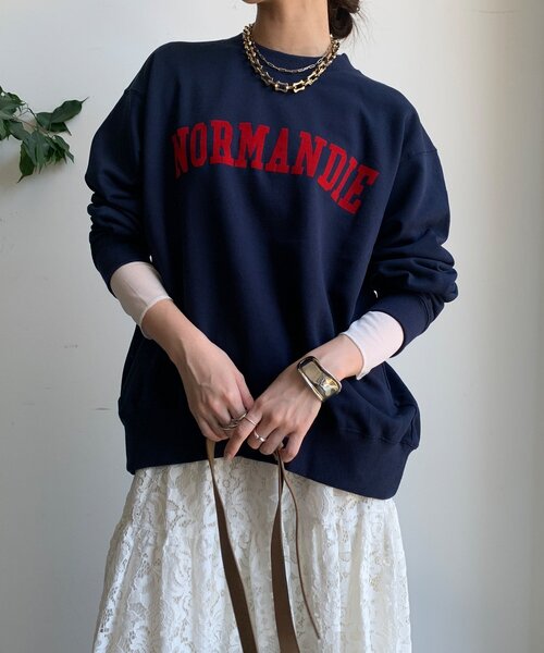 DouDou（ドゥドゥ）の「【WEB限定】NORMANDIE裏毛バックジッププルオーバー（Tシャツ/カットソー・レディース・グレー/ダークグレー/ネイビー・FREE）」の16枚目の写真