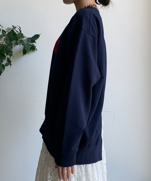 DouDou（ドゥドゥ）の「【WEB限定】NORMANDIE裏毛バックジッププルオーバー（Tシャツ/カットソー・レディース・グレー/ダークグレー/ネイビー・FREE）」の4枚目の写真
