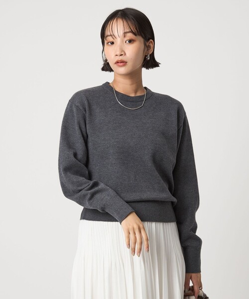 ベロア エリ 2WAY ニット プルオーバー ウォッシャブル（ニット