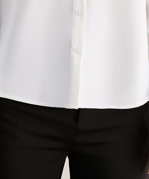 ONEP STAR(ワンピスター)の「スタンドカラー長袖シャツ(シャツ/ブラウス・レディース・ブルー/ライトブルー/ブラック/ホワイト/ピンク・MEDIUM)」の21枚目の写真