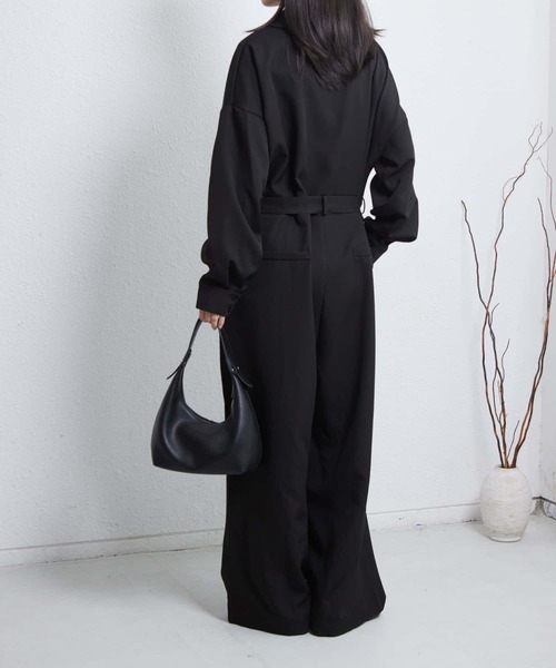 MAISON DE THERESE（メゾン ド テレーズ）の「ハーフジップ長袖ルーズシルエットオールインワン（つなぎ/オールインワン・レディース・ブラック/イエロー・XL）」の5枚目の写真