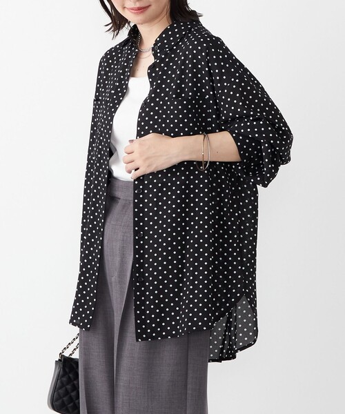 SHIPS Colors:〈手洗い可能〉シアー ドット シャツ（シャツ/ブラウス