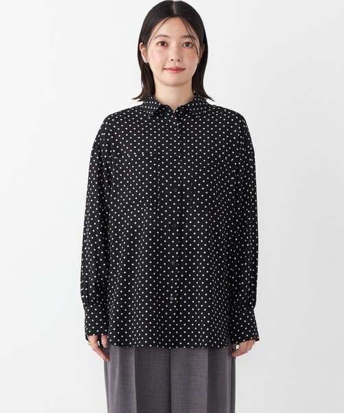 SHIPS Colors:〈手洗い可能〉シアー ドット シャツ（シャツ/ブラウス