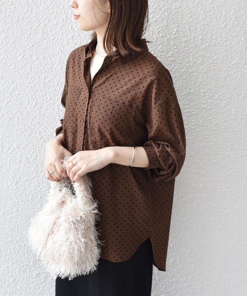 SHIPS Colors:〈手洗い可能〉シアー ドット シャツ（シャツ