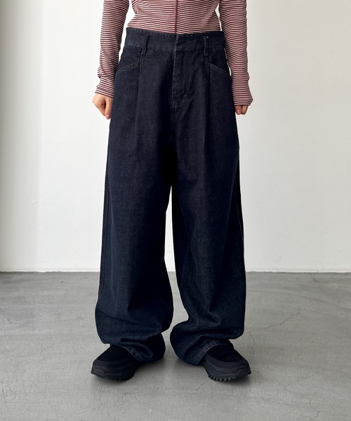 CANALJEAN 　SEIRTANDタックデニムパンツ　キャナルジーン キャナルジーン CANAL JEAN choice_cnl / SEIRTAND タックデニムパンツ