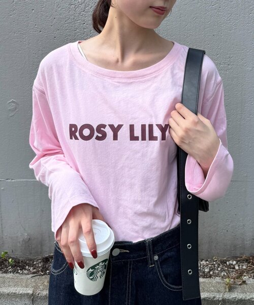 CIAOPANIC TYPY(チャオパニックティピー)の「コットンナイロンシアーカラーロゴTee(Tシャツ/カットソー・レディース・オフホワイト/ブルー/ピンク/ブラウン・ONE SIZE)」の4枚目の写真