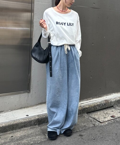 CIAOPANIC TYPY(チャオパニックティピー)の「コットンナイロンシアーカラーロゴTee(Tシャツ/カットソー・レディース・オフホワイト/ブルー/ピンク/ブラウン・ONE SIZE)」の9枚目の写真