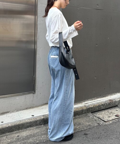 CIAOPANIC TYPY(チャオパニックティピー)の「コットンナイロンシアーカラーロゴTee(Tシャツ/カットソー・レディース・オフホワイト/ブルー/ピンク/ブラウン・ONE SIZE)」の10枚目の写真