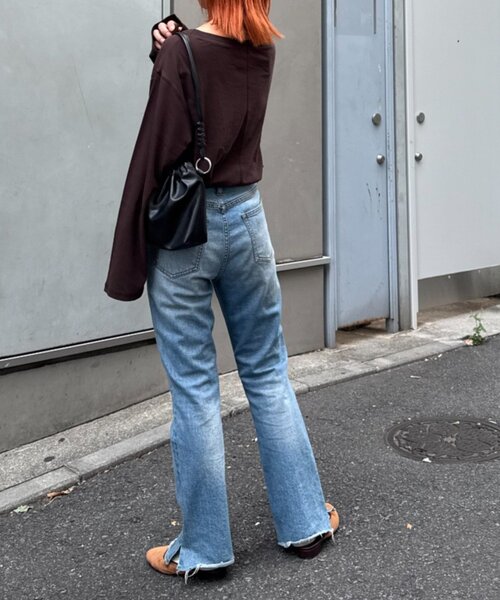 CIAOPANIC TYPY(チャオパニックティピー)の「コットンナイロンシアーカラーロゴTee(Tシャツ/カットソー・レディース・オフホワイト/ブルー/ピンク/ブラウン・ONE SIZE)」の17枚目の写真