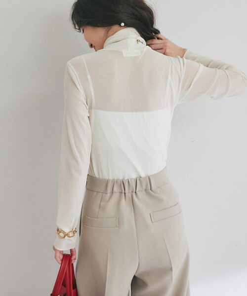 セール】【着回し力・女っぽタートル】フロッキーチュールタートル