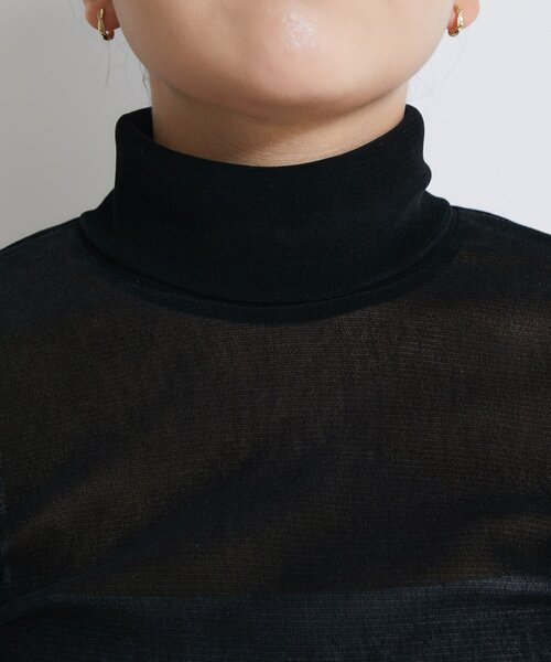 セール】【着回し力・女っぽタートル】フロッキーチュールタートル