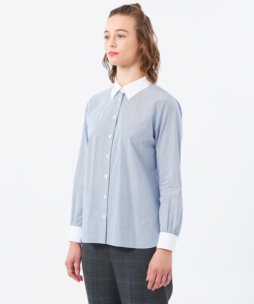 MACKINTOSH PHILOSOPHY（ﾏｯｷﾝﾄｯｼｭ ﾌｨﾛｿﾌｨｰ）の「コンパクトフィットシャツ（シャツ/ブラウス・レディース・ライトブルー/ホワイト/ダークネイビー・36/38）」の14枚目の写真