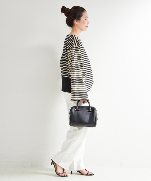 B.C STOCK（ベーセーストック）の「ウォッシャブル / OEバスクジャージパッチワークプルオーバー（Tシャツ/カットソー・レディース・ブラック/ブルー・FREE）」の5枚目の写真