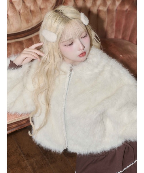 WC(ダブル シー)の「《2個セット★》もこもこヘアピンセット(ヘアピン・レディース・ホワイト/ピンク・FREE)」の7枚目の写真