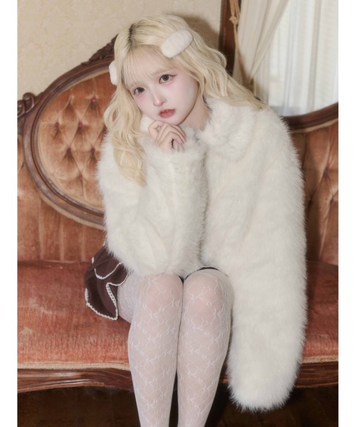 WC(ダブル シー)の「《2個セット★》もこもこヘアピンセット(ヘアピン・レディース・ホワイト/ピンク・FREE)」の12枚目の写真