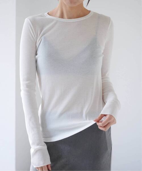 EMILY WEEK(エミリーウィーク)の「《追加8》パウダリーコットンプルオーバー(Tシャツ/カットソー・レディース・グリーン/ホワイト/アイボリー・FREE)」の2枚目の写真