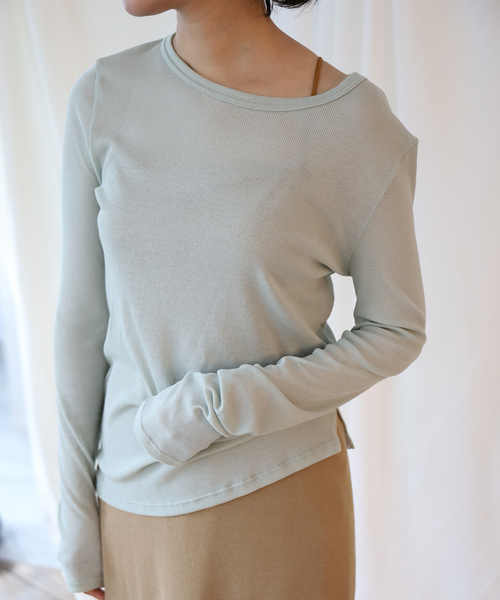 EMILY WEEK(エミリーウィーク)の「《追加8》パウダリーコットンプルオーバー(Tシャツ/カットソー・レディース・グリーン/ホワイト/アイボリー・FREE)」の1枚目の写真