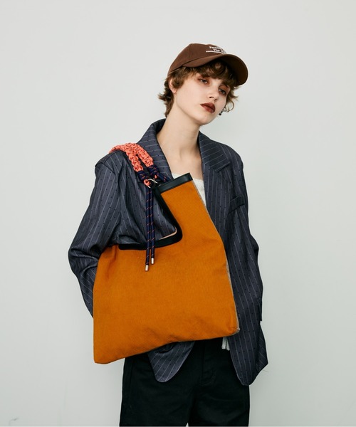 セール】バイカラー異素材ミックストートバッグ（トートバッグ）｜uyu