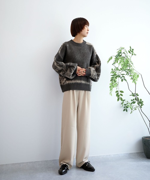 aimoha(アイモハ)の「ニュアンス柄強起毛加工ニット (AW)(ニット/セーター・レディース・ブラウン/チャコールグレー/アイボリー・FREE)」の8枚目の写真