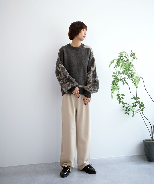 aimoha(アイモハ)の「ニュアンス柄強起毛加工ニット (AW)(ニット/セーター・レディース・ブラウン/チャコールグレー/アイボリー・FREE)」の4枚目の写真