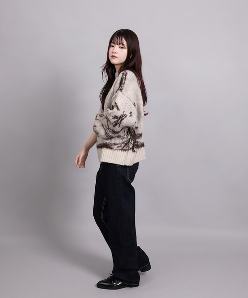 aimoha(アイモハ)の「ニュアンス柄強起毛加工ニット (AW)(ニット/セーター・レディース・ブラウン/チャコールグレー/アイボリー・FREE)」の13枚目の写真