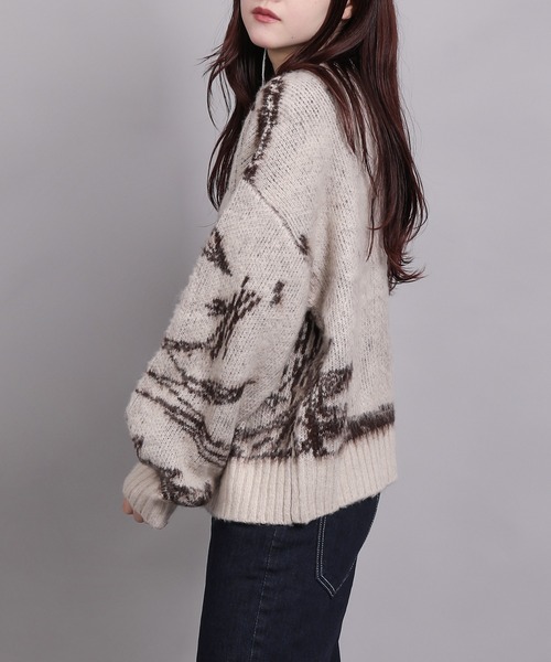 aimoha(アイモハ)の「ニュアンス柄強起毛加工ニット (AW)(ニット/セーター・レディース・ブラウン/チャコールグレー/アイボリー・FREE)」の18枚目の写真