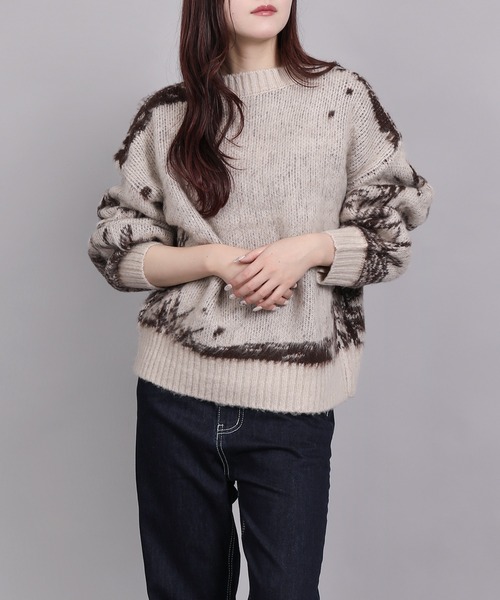 aimoha(アイモハ)の「ニュアンス柄強起毛加工ニット (AW)(ニット/セーター・レディース・ブラウン/チャコールグレー/アイボリー・FREE)」の17枚目の写真