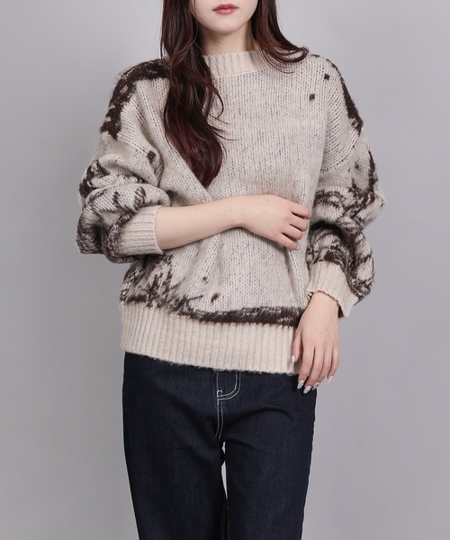 aimoha(アイモハ)の「ニュアンス柄強起毛加工ニット (AW)(ニット/セーター・レディース・ブラウン/チャコールグレー/アイボリー・FREE)」の22枚目の写真