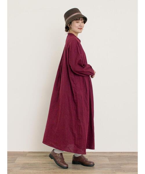 Cross×Linen】タックワンピース《S/Mサイズ》（ワンピース