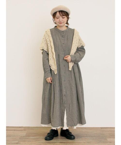 セール】【Cross×Linen】タックワンピース《S/Mサイズ》（ワンピース