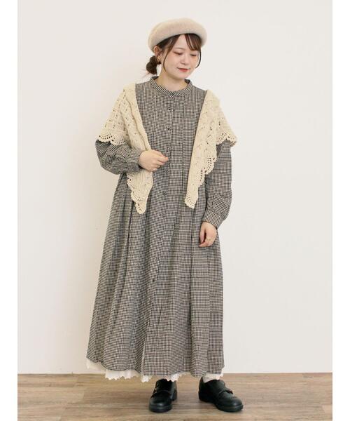 Samansa Mos2（サマンサ モスモス）の「【Cross×Linen】タックワンピース《S/Mサイズ》（ワンピース・レディース・ベージュ/ブルー/ブラック/キナリ/ボルドー・M/S）」の7枚目の写真