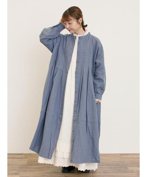 Samansa Mos2（サマンサ モスモス）の「【Cross×Linen】タックワンピース《S/Mサイズ》（ワンピース・レディース・ベージュ/ブルー/ブラック/キナリ/ボルドー・M/S）」の8枚目の写真