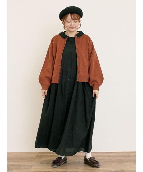 Samansa Mos2（サマンサ モスモス）の「【Cross×Linen】タックワンピース《S/Mサイズ》（ワンピース・レディース・ベージュ/ブルー/ブラック/キナリ/ボルドー・M/S）」の9枚目の写真
