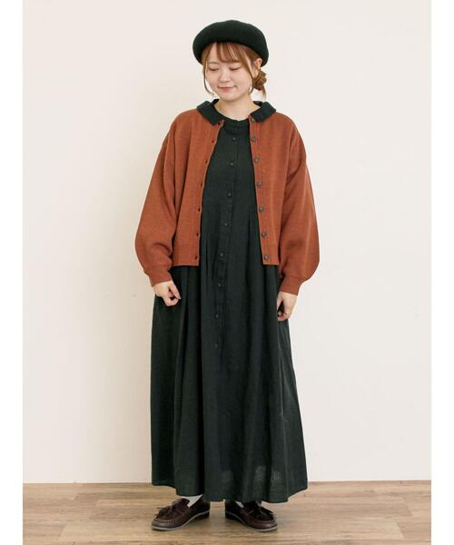 セール】【Cross×Linen】タックワンピース《S/Mサイズ》（ワンピース