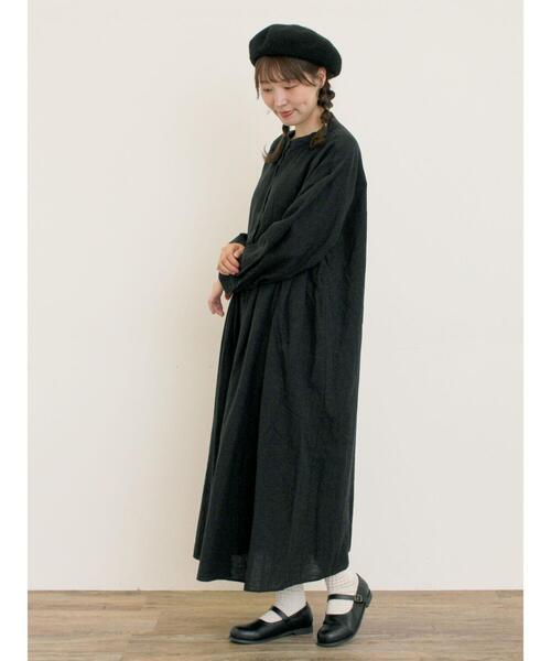 Samansa Mos2（サマンサ モスモス）の「【Cross×Linen】タックワンピース《S/Mサイズ》（ワンピース・レディース・ベージュ/ブルー/ブラック/キナリ/ボルドー・M/S）」の12枚目の写真